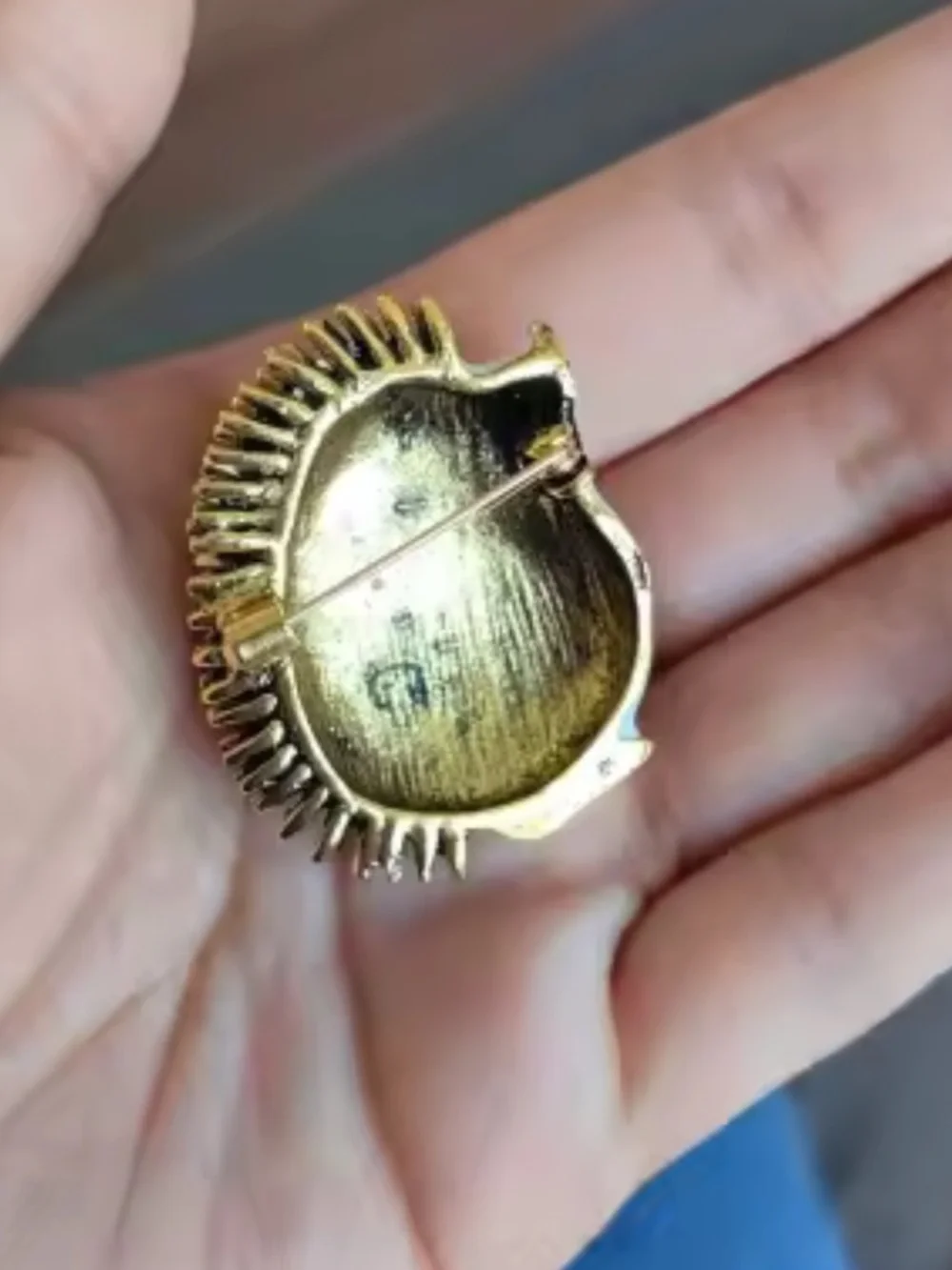 Cute Hedgehog Whimsical Gold Animal Brooch
